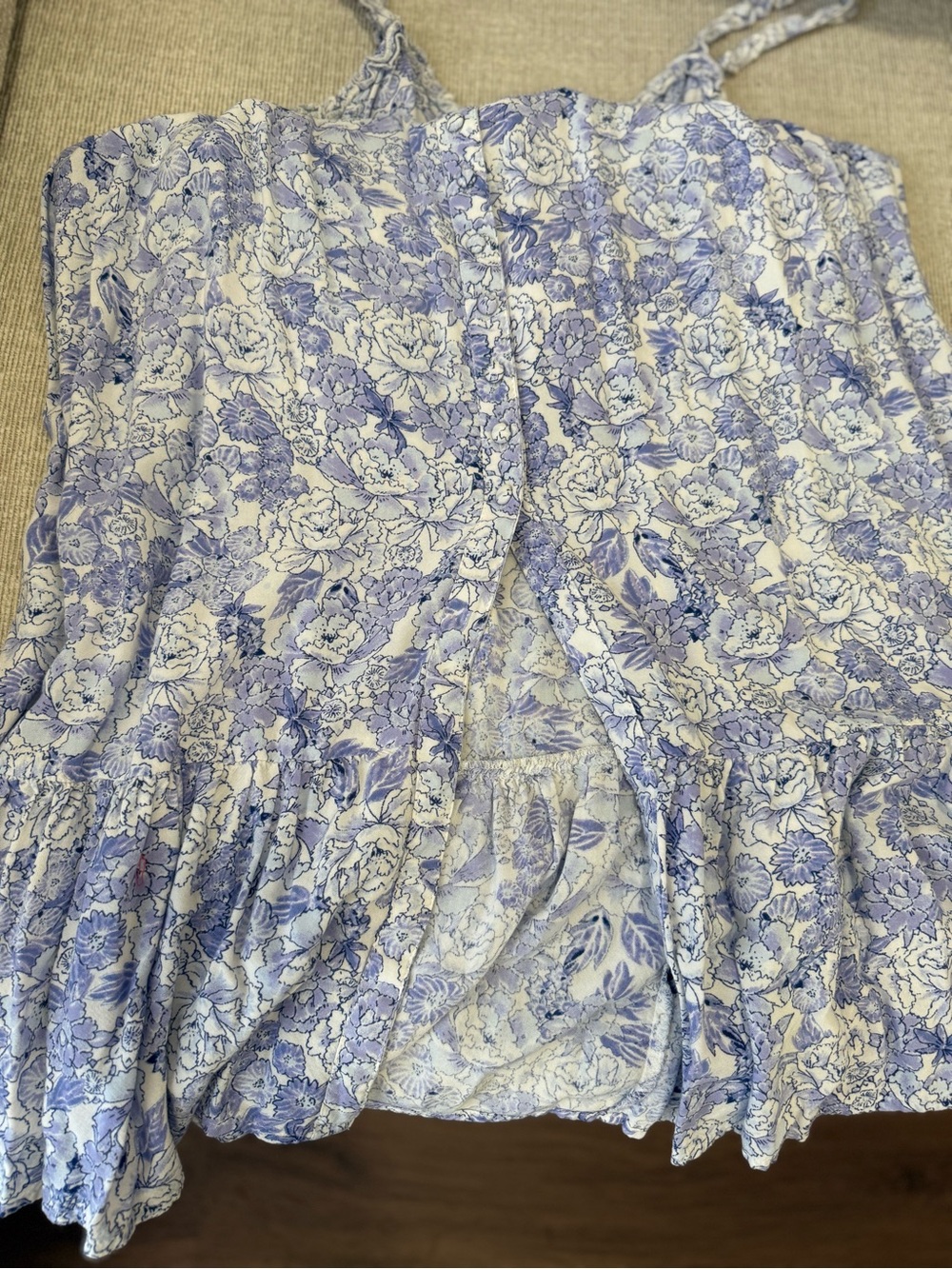 Patrons of Peace Blue and White Floral Top